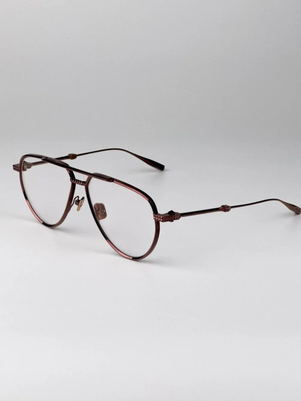 Valentino Unisex Eyeglasses – Rose Gold Pilot Frame V-STUD-II VLX-133 C